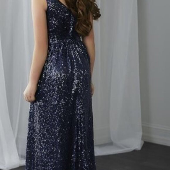 NWT Claret Red sequined long dress, sz 10 (girl) - Picture 7 of 8